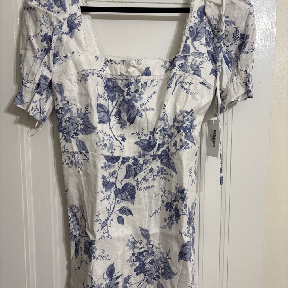 NWT Reformation Evianna Linen Dress in Lupine - Picture 3 of 5